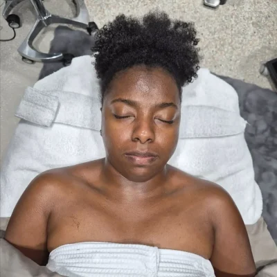 Client skin results after facial treatment at Cranky Crow Aesthetics Melbourne FL